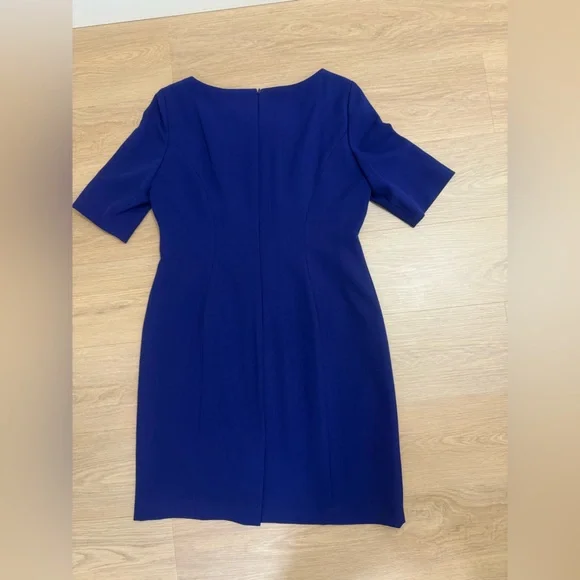 Tahari Arthur S. Levine Royal Blue Sheath Dress Size 12 - Picture 3 of 11